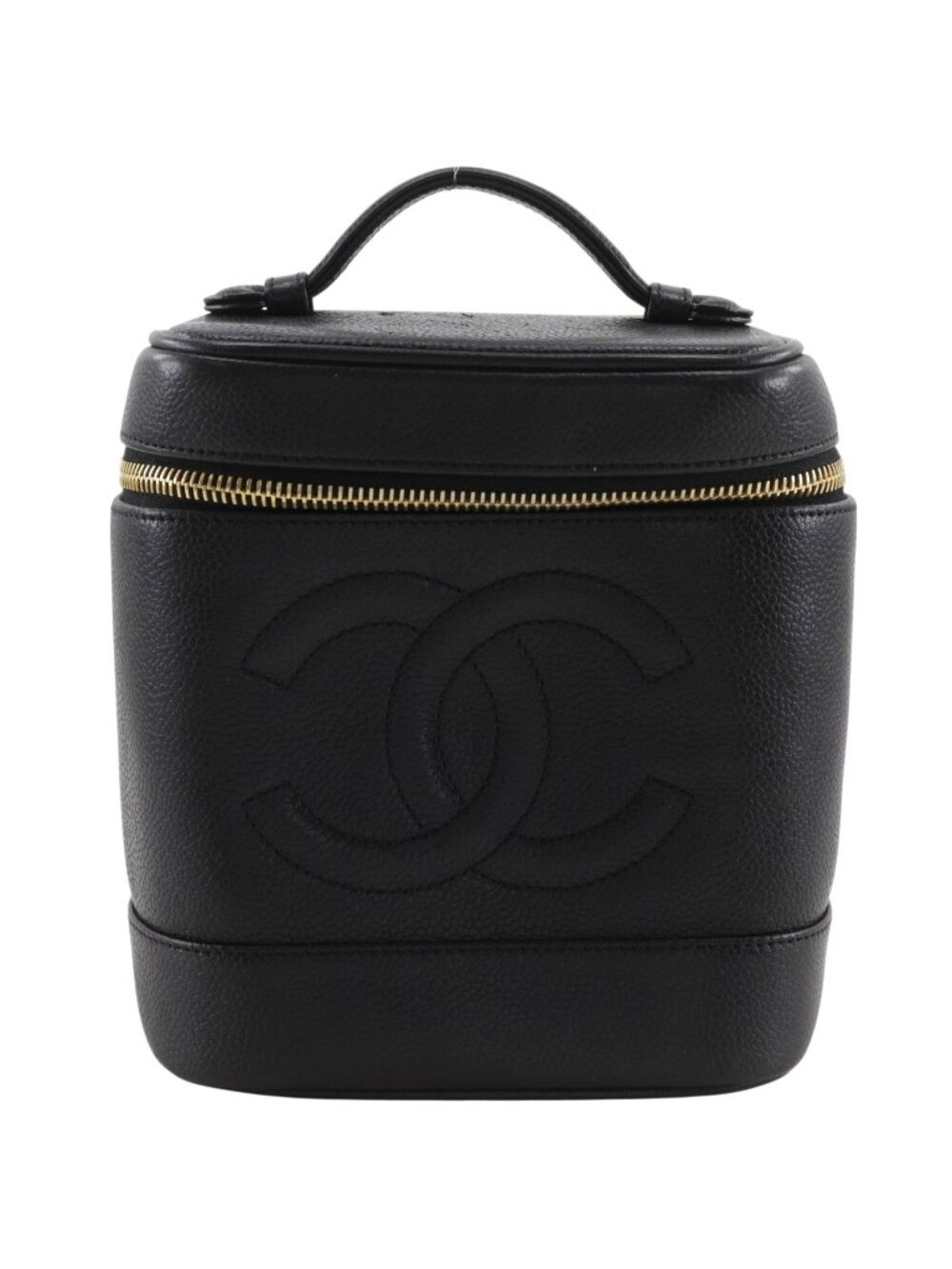 Chanel CC Logo Caviar Leather Black Vanity